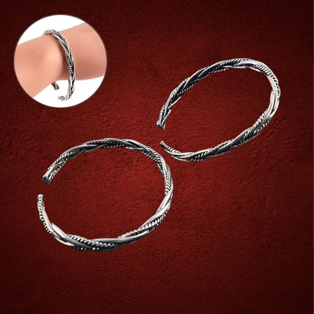 💎151💎HOST PICK! 925 Sterling Silver Vintage Style Pattern Cuff Bangle Bracelet